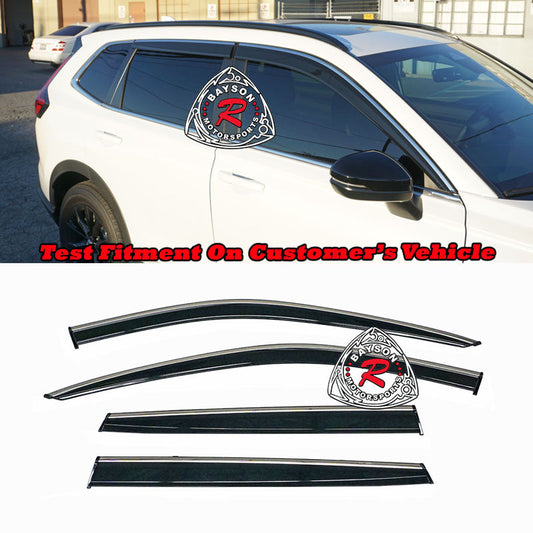Window Visors with Stainless Steel Chrome Trims For Honda CR-V 2023-2024