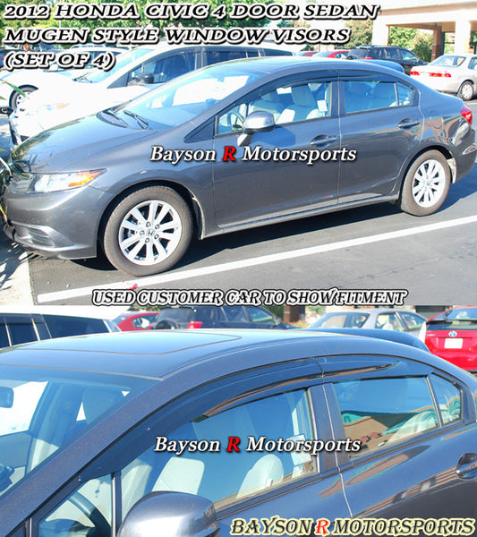 MU Style Window Visors For 2012-2015 Honda Civic (4Dr Sedan)