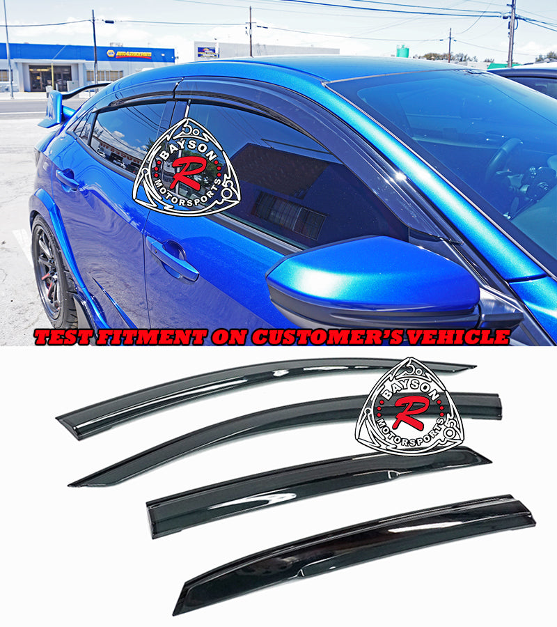 MU Style Window Visors For 2017-2021 Honda Civic 5Dr Hatchback/Civic Typer R (FK8)