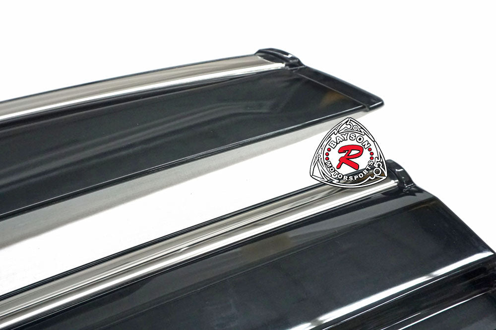 MU Style Window Visors with Stainless Steel Chrome Trims For 2022-2025 Honda Civic (4Dr Sedan/5Dr Hatchback)