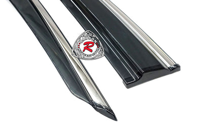 MU Style Window Visors with Stainless Steel Chrome Trims For 2022-2025 Honda Civic (4Dr Sedan/5Dr Hatchback)