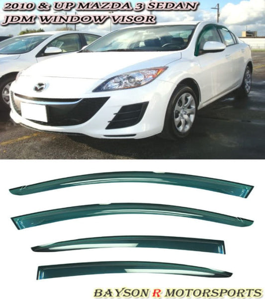 JDM Style Window Visors For 2010-2013 Mazda-3 (4Dr Sedan)