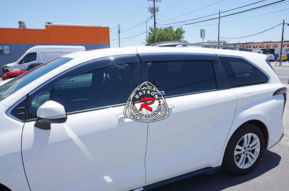 JDM Style Window Visors with Stainless Steel Trim For 2021-2025 Toyota Sienna