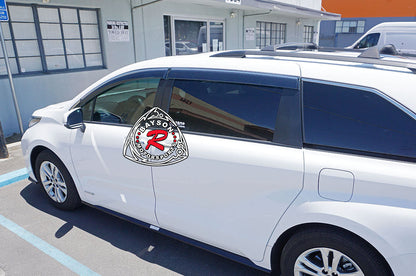 JDM Style Window Visors with Stainless Steel Trim For 2021-2025 Toyota Sienna