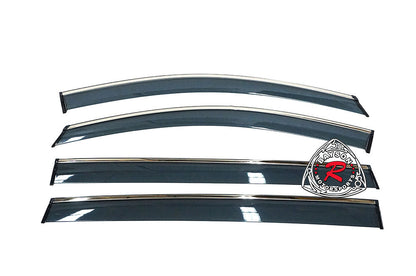 JDM Style Window Visors with Stainless Steel Trim For 2021-2025 Toyota Sienna