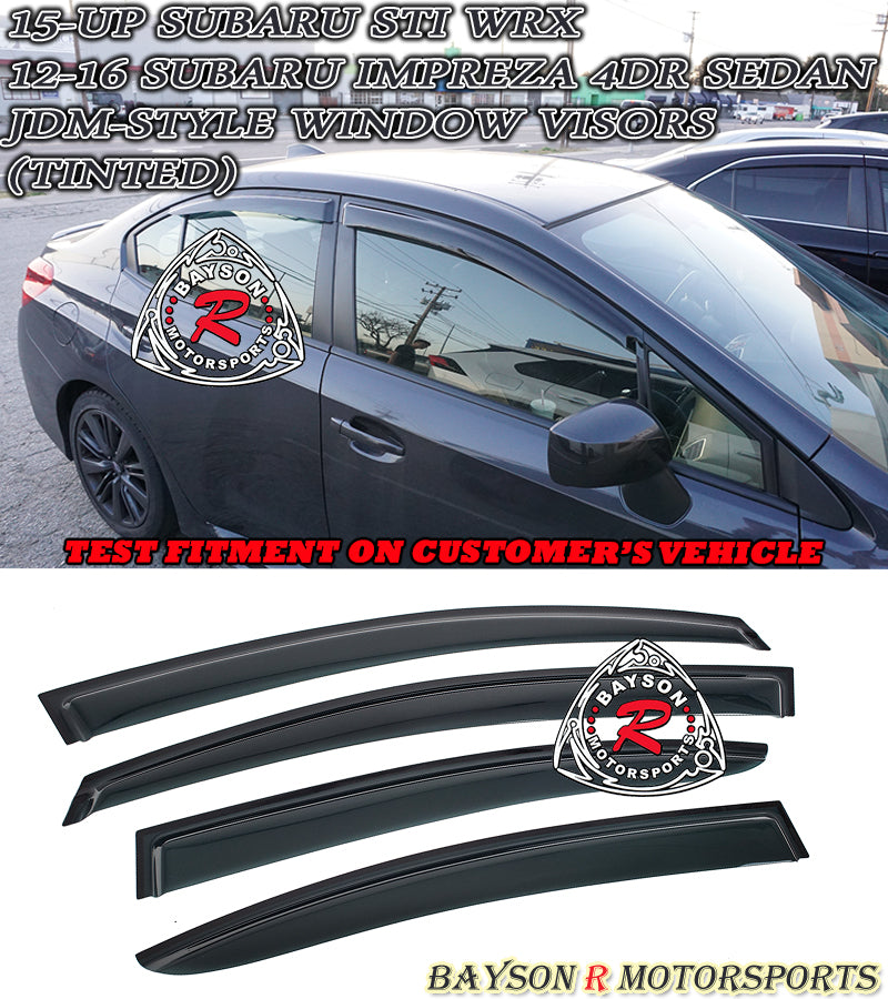 JDM Style Window Visors For 2015-2021 Subaru WRX Sti/2012-2016 Subaru Impreza (4Dr Sedan)