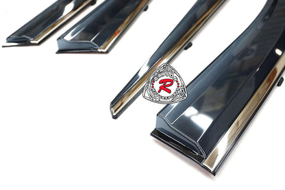 JDM Style Window Visors with Stainless Steel Chrome Trims For 2019-2025 Toyota RAV4