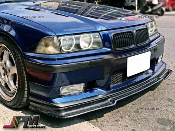V Style Carbon Fiber Front Bumper Add-on Lip Fits For 1992-1998 BMW E36 M3 Only