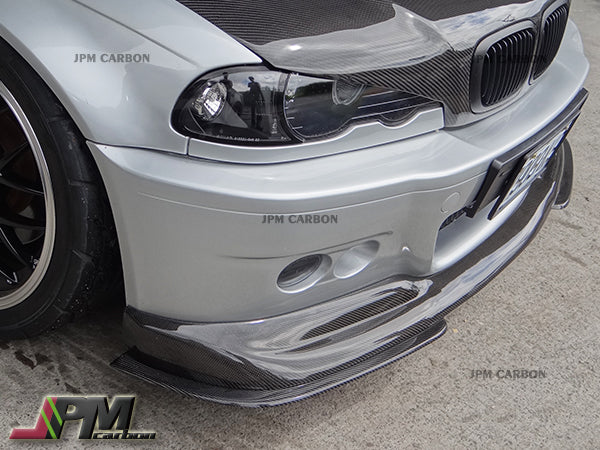 AC2 Style Carbon Fiber Front Bumper Add-on Lip Fits For 2001-2006 BMW E46 M3 Only
