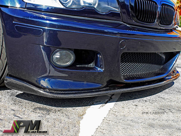 HM Style Carbon Fiber Front Bumper Add-on Lip Fits For 2001-2006 BMW E46 M3 Only