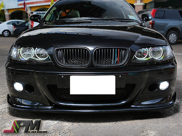 HM Style Carbon Fiber Front Bumper Add-on Lip Fits For 2001-2006 BMW E46 M3 Only