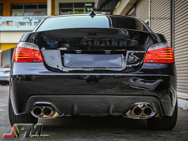 3D Style Carbon Fiber Rear Diffuser (For Quad Tips) Fits For 2004-2009 BMW E60 M-Sport Only