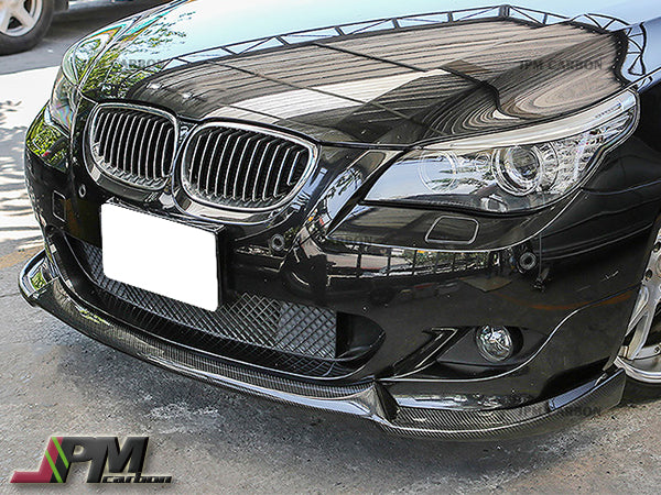 HG Style Carbon Fiber Front Bumper Add-on Lip Fits For 2004-2010 BMW E60 5-Series with M-Sport Package Only