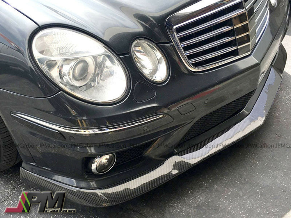 CS2 Style Carbon Fiber Front Bumper Add-on Lip Fits For 2006-2009 Mercedes-Benz W211 E63 AMG Only
