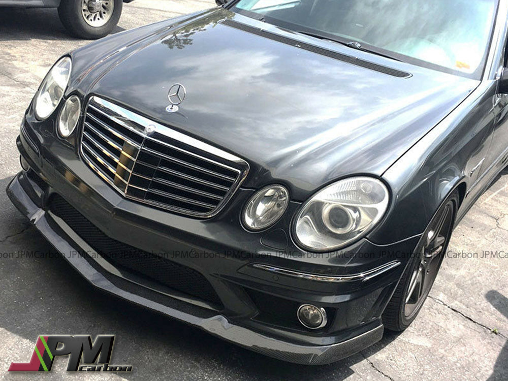 CS2 Style Carbon Fiber Front Bumper Add-on Lip Fits For 2006-2009 Mercedes-Benz W211 E63 AMG Only