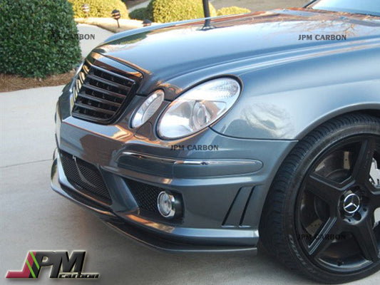 GH Style Carbon Fiber Front Bumper Add-on Lip Fits For 2006-2009 Mercedes-Benz W211 E63 AMG Only