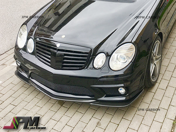 GH Style Carbon Fiber Front Bumper Add-on Lip Fits For 2006-2009 Mercedes-Benz W211 E63 AMG Only