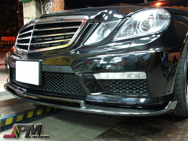B Style Carbon Fiber Front Bumper Add-on Lip Fits For 2010-2013 Mercedes-Benz W212 E63 AMG Only