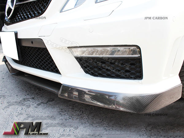 V Style Carbon Fiber Front Bumper Add-on Lip Fits For 2010-2013 Mercedes-Benz W212 Pre-Facelift E63 AMG Only