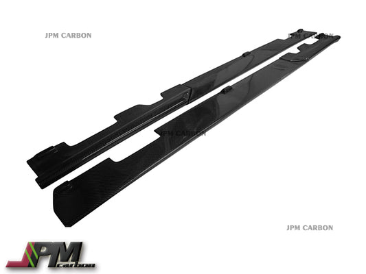 RZ Style Carbon Fiber Side Skirt Add-on Lips Fits For 2010-2013 Mercedes-Benz W212 Pre-Facelift E63 AMG Only