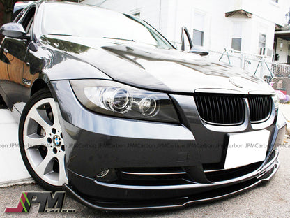 HM Style Carbon Fiber Front Bumper Add-on Lip Fits For 2005-2008 BMW E90 with Standard Pacakge Only