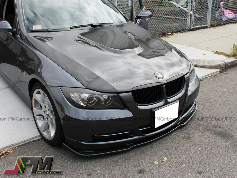 HM Style Carbon Fiber Front Bumper Add-on Lip Fits For 2005-2008 BMW E90 with Standard Pacakge Only