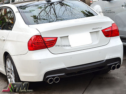 3D Style Carbon Fiber Rear Diffuser (For Quad Tips) Fits For 2006-2011 BMW E90 M-Sport Only