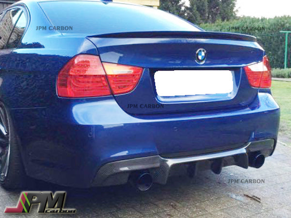 V Style Carbon Fiber Rear Diffuser (For Dual Tips) Fits For 2006-2011 BMW E90 M-Sport Only
