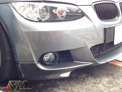 P Style Carbon Fiber Front Add-on Splitter Lips Fits For 2008-2010 BMW E92 E93 Pre-facelift M-Sport Only