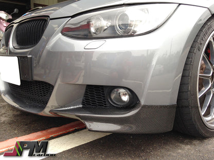 P Style Carbon Fiber Front Add-on Splitter Lips Fits For 2008-2010 BMW E92 E93 Pre-facelift M-Sport Only