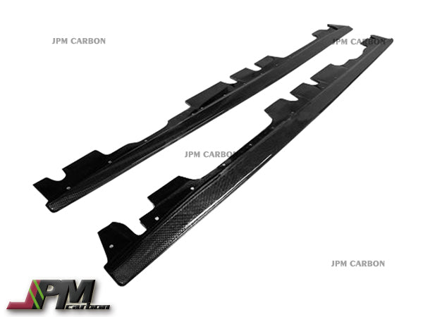 E Style Carbon Fiber Side Skirt Add-on Lip Fits For 2008-2013 BMW E92 E93 M3 Only