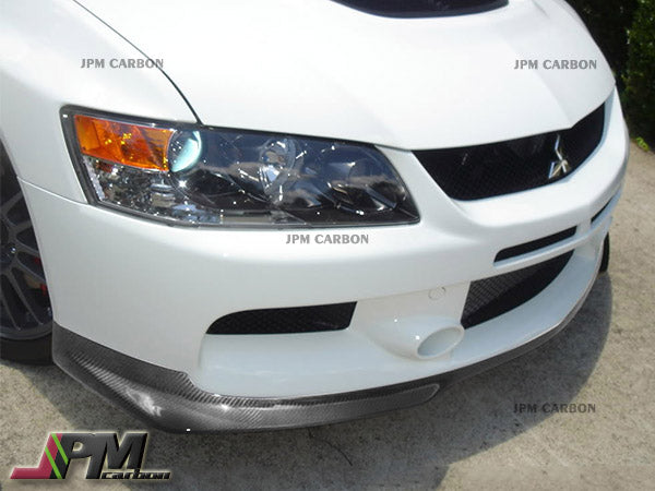 RA Style Carbon Fiber Front Bumper Add-on Lip Fits For 2006-2007 Mitsubishi EVO 9th Only