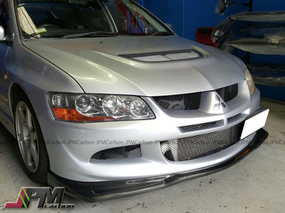 [JPMCarbon] VR Style Carbon Fiber Front Bumper Add-on Lip Fits For 2003-2005 Mitsubishi EVO 8th Only
