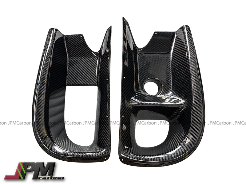 [JPMCarbon] Dry Carbon Front Bumper Air Duct Covers Fits For 2006-2007 Mitsubishi EVO 9th Only