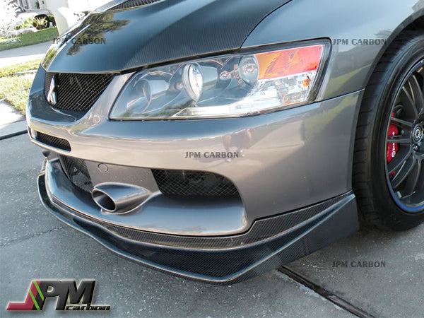 VR Style Carbon Fiber Front Bumper Add-on Lip Fits For 2006-2007 Mitsubishi EVO 9th Only