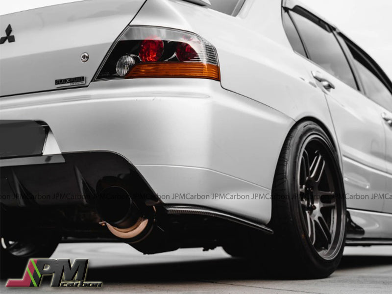 [JPMCarbon] Dry Carbon Damd Style Rear Bumper Splitter Lip Fits For 2006-2007 Mitsubishi EVO 9th Only