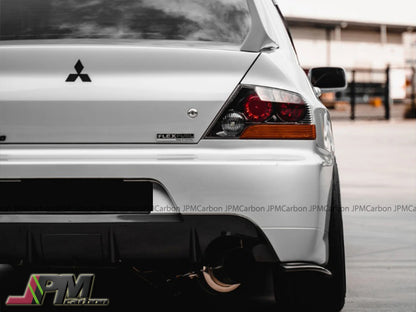 [JPMCarbon] Dry Carbon Damd Style Rear Bumper Splitter Lip Fits For 2006-2007 Mitsubishi EVO 9th Only
