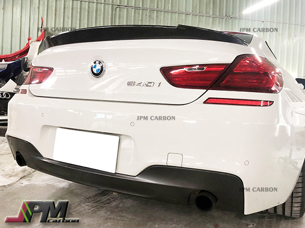 V Style Carbon Fiber Trunk Spoiler Fits For 2012-2018 BMW F06 6-Series Gran Coupe Only