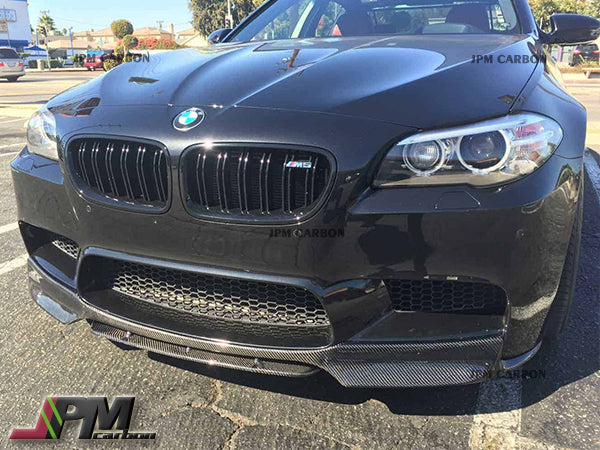 V Style Carbon Fiber Front Bumper Add-on Lip Fits For 2011-2016 BMW F10 M5 Only