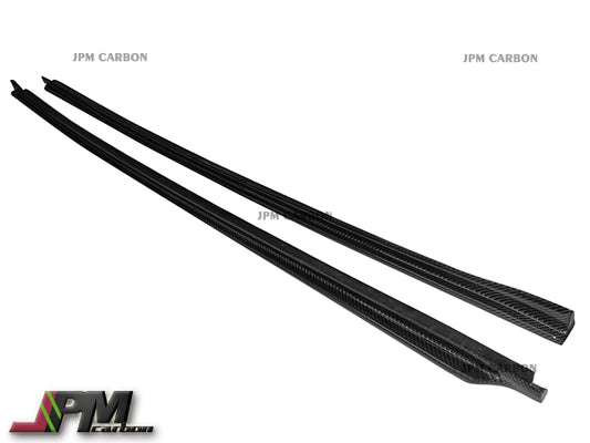 3D Style Carbon Fiber Side Skirt Add-on Lips Fits For 2011-2016 BMW F10 M5 Only