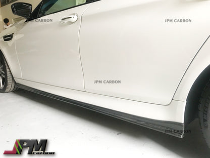 3D Style Carbon Fiber Side Skirt Add-on Lips Fits For 2011-2016 BMW F10 M5 Only