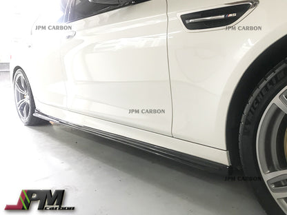 3D Style Carbon Fiber Side Skirt Add-on Lips Fits For 2011-2016 BMW F10 M5 Only