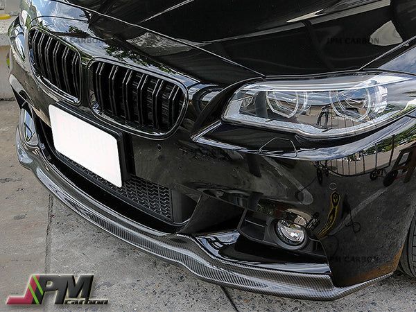 AK Style Carbon Fiber Front Bumper Add-on Lip Fits For 2011-2016 BMW F10 5-Series M-Sport Package Only