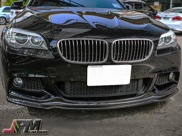 AK Style Carbon Fiber Front Bumper Add-on Lip Fits For 2011-2016 BMW F10 5-Series M-Sport Package Only