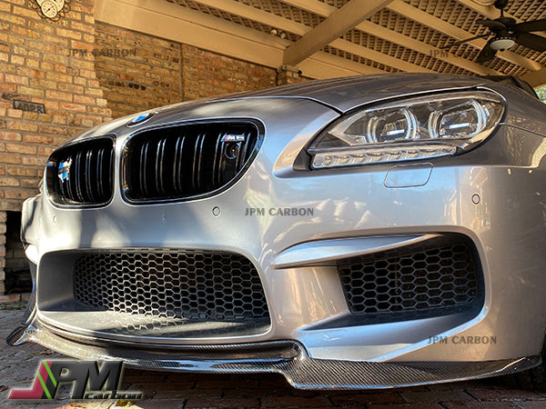 V Style Carbon Fiber Front Bumper Add-on Lip Fits For 2012-2018 BMW F06 F12 F13 M6 Only