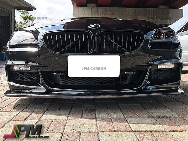 3D Style Carbon Fiber Front Bumper Add-on Lip Fits For 2012-2018 BMW F06 F12 F13 6-Series with M-Sport Package Only