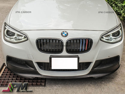 P Style Carbon Fiber Front Bumper Add-on Lip Fits For 2012-2014 BMW F20 F21 1-Series M-Sport Only
