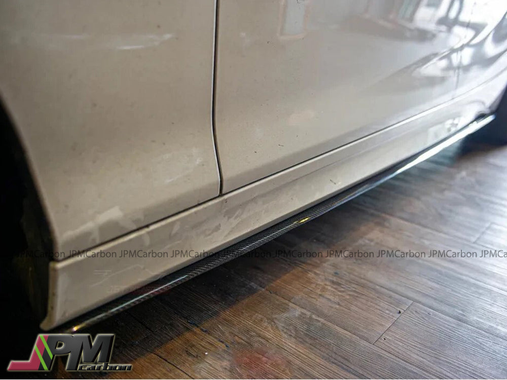 P Style Carbon Fiber Side Skirt Add-on Lip Fits For 2012-2019 BMW F20 F21 1-Series M-Sport Only