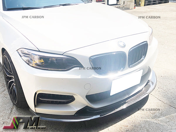 MT Style Carbon Fiber Front Bumper Add-on Lip Fits For 2014-2021 BMW F22 M-Sport Only