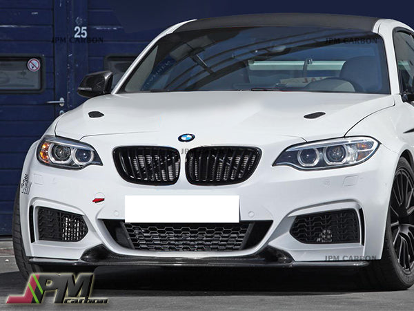 MT Style Carbon Fiber Front Bumper Add-on Lip Fits For 2014-2021 BMW F22 M-Sport Only